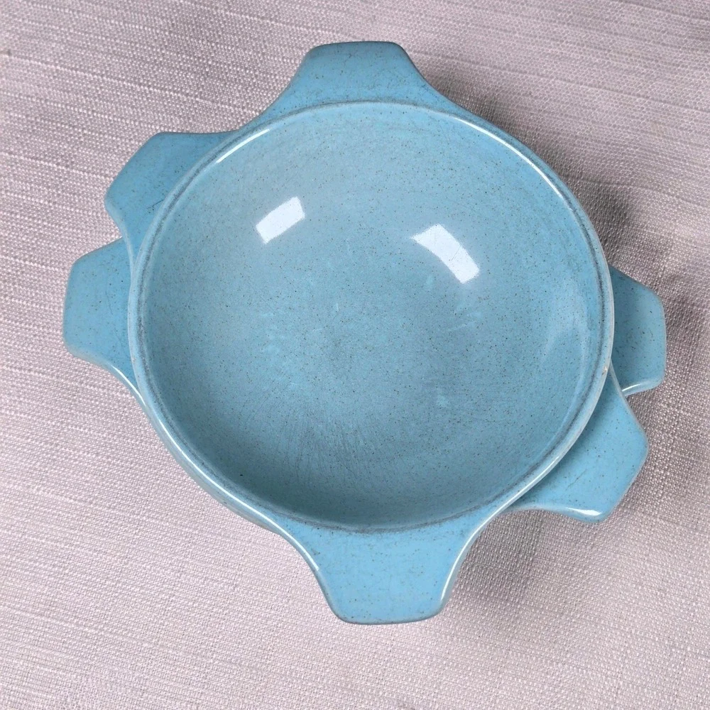 Lot of 3 Vtg Russel Wright American Modern Seafoam Blue Double Lug Soup Bowls 6